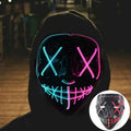 Máscara LED Inalámbrica Brillante para Halloween, Suministros para Fiestas, Máscara de Purge de Neón, Cosplay, Máscaras Faciales Luminosas, Accesorios para Carnaval y Festivales