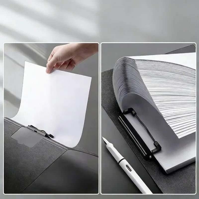 Portapapeles Plegable A4 con Rotación de 360° °   Portapapeles con Clips Metálicos Dobles, Horizontal y Vertical, para Oficina, Escuela, Organizador de Reuniones