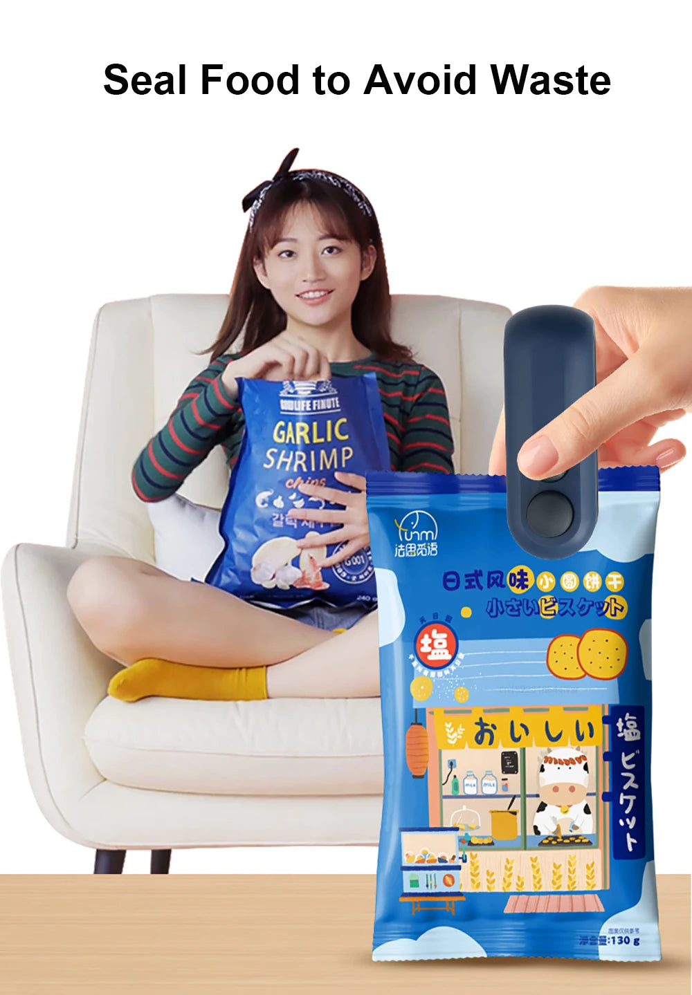 Mini selladora de bolsas recargable para conservar alimentos frescos