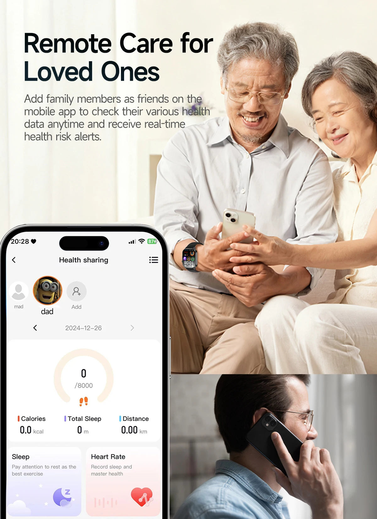 Reloj Inteligente con Diagnóstico ECG, Oxígeno en Sangre y Pantalla AMOLED