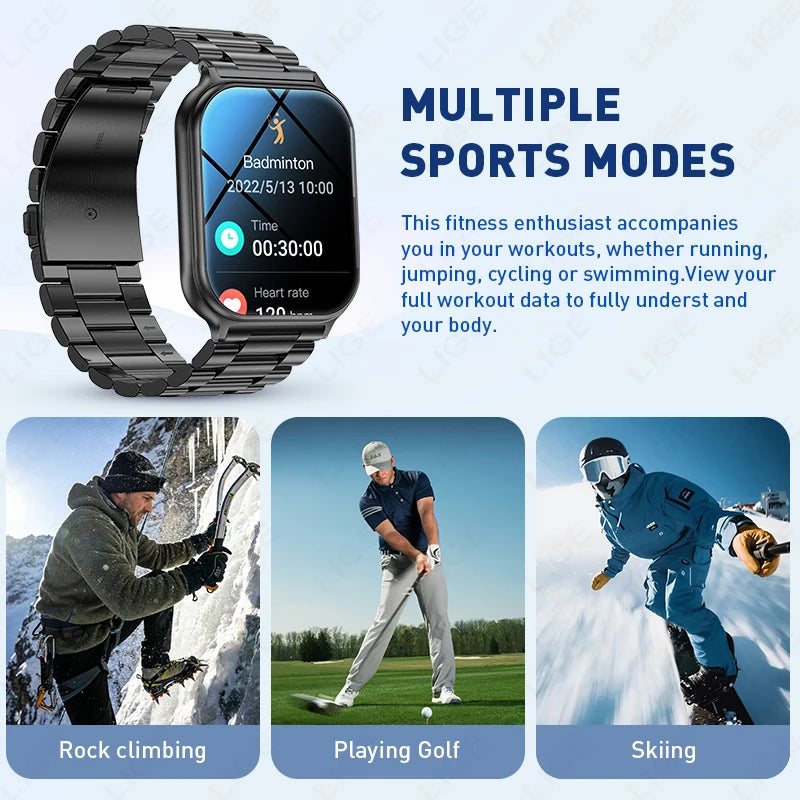 Smartwatch LIGE 1.83" AMOLED con Llamadas Bluetooth y Monitor de Salud