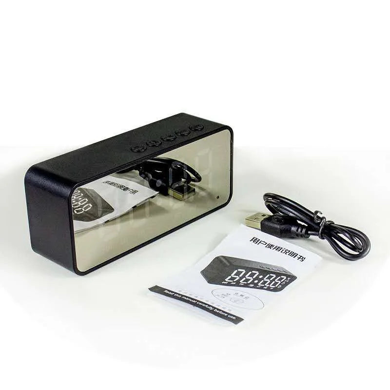 Altavoz Bluetooth Inalámbrico, Reloj Despertador, Radio FM Portátil, Subwoofer, Caja de Sonido, Mini Lámpara, Woofers, Caixa De Som, Coluna, Bocina