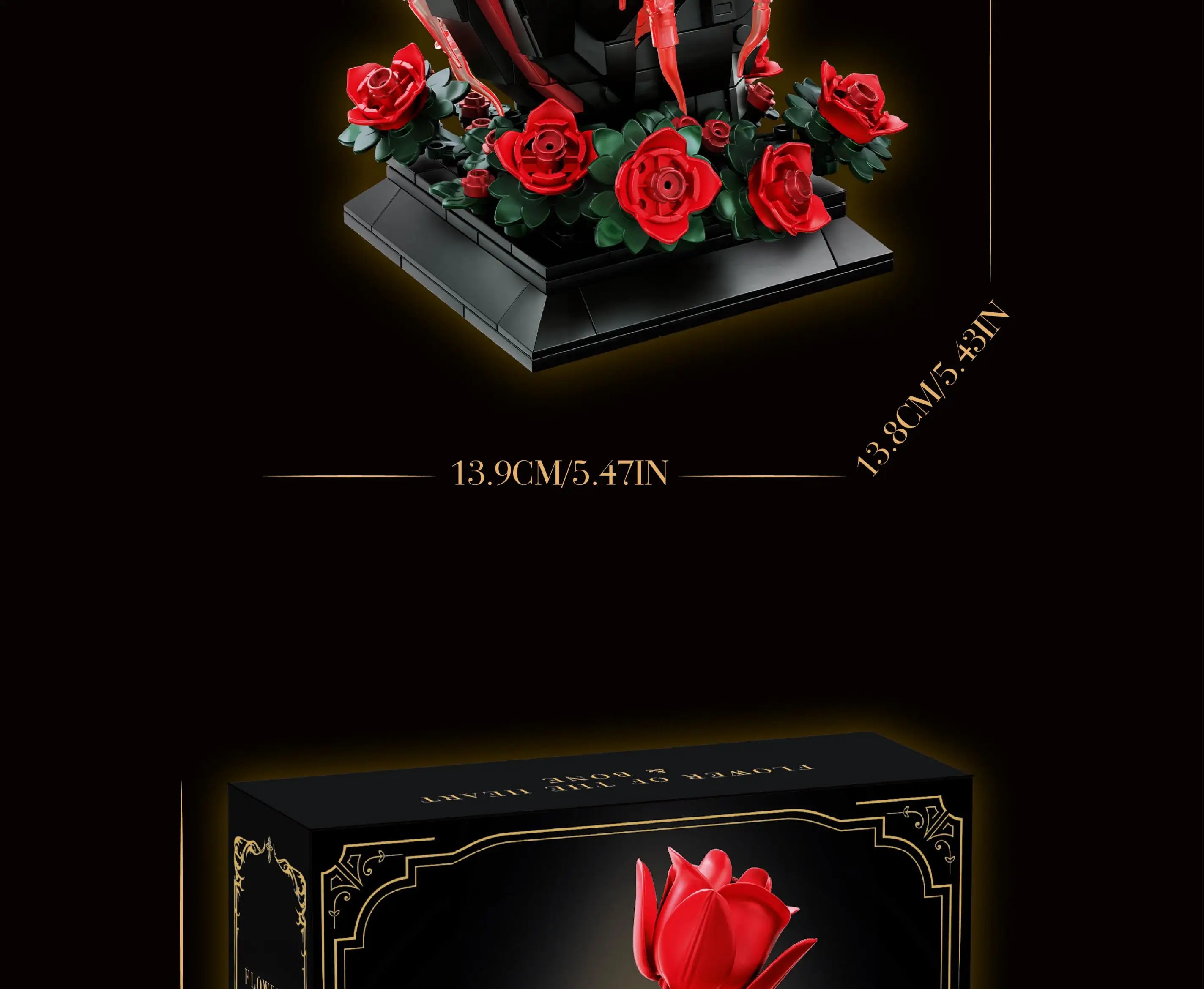 Set de Bloques de Construcción de Violín con Corona de Rosas y Cruz de la Serie Noche Gótica, Modelo MOC, Juguete de Ensamblaje, Adorno de Escritorio, Regalo de Cumpleaños