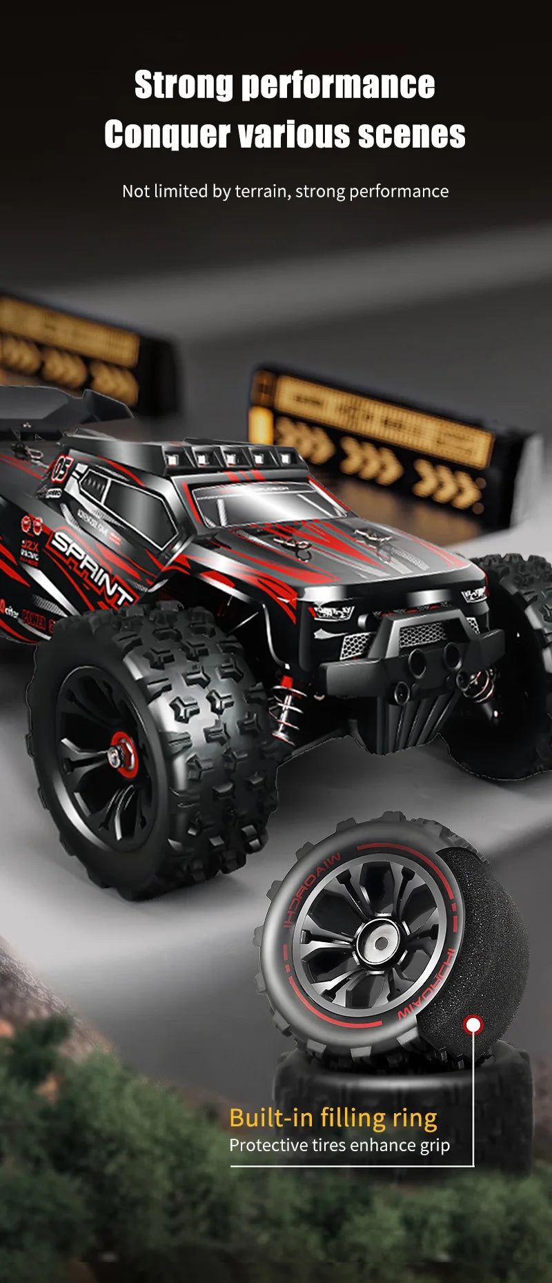 Coche teledirigido 1:16, 85 KM/H o 50 KM/H, 4WD, con Control remoto LED, camión Monster 4x4 de deriva de alta velocidad para niños vs Wltoys 124017   Juguetes