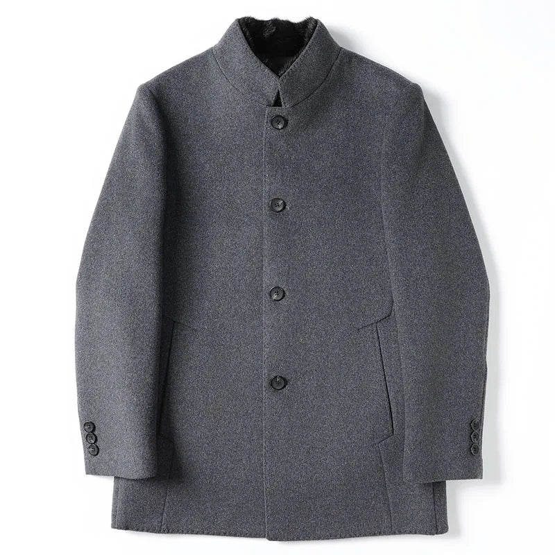Abrigo de Lana con Plumón Desmontable para Hombre – Otoño/Invierno