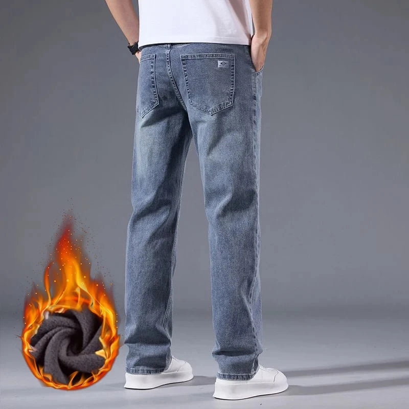 Pantalones Vaqueros de Lana para Hombre, Terciopelo, Recto Clásico