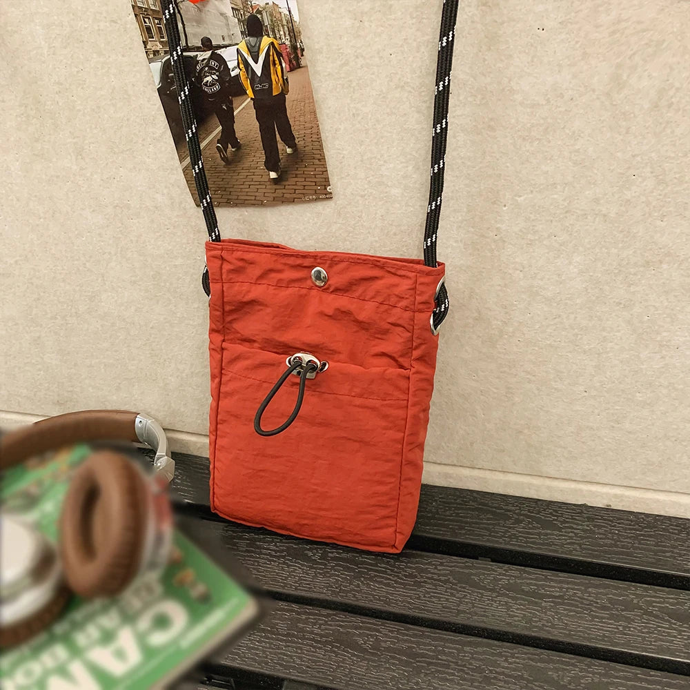 Bolso Bandolera de Nailon, Mini Bolso para Teléfono, Multifuncional, Cuadrado, Bolso de Hombro, Bolso Bandolera, Bolso de Lona, Bolso Mensajero