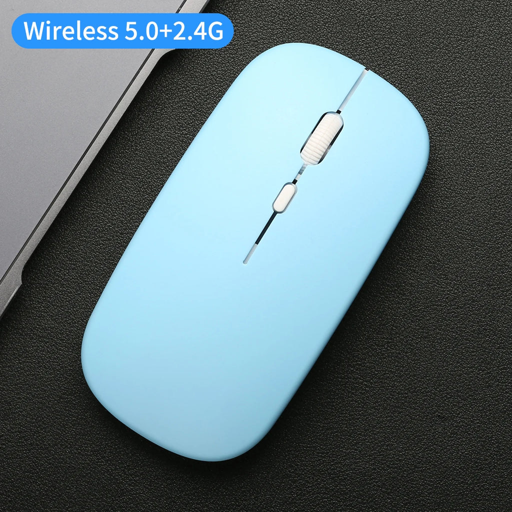 Ratón inalámbrico portátil compatible con Bluetooth 2,4 GHz modos duales ratón de ordenador con Nano receptor para Notebook PC portátil Macbook
