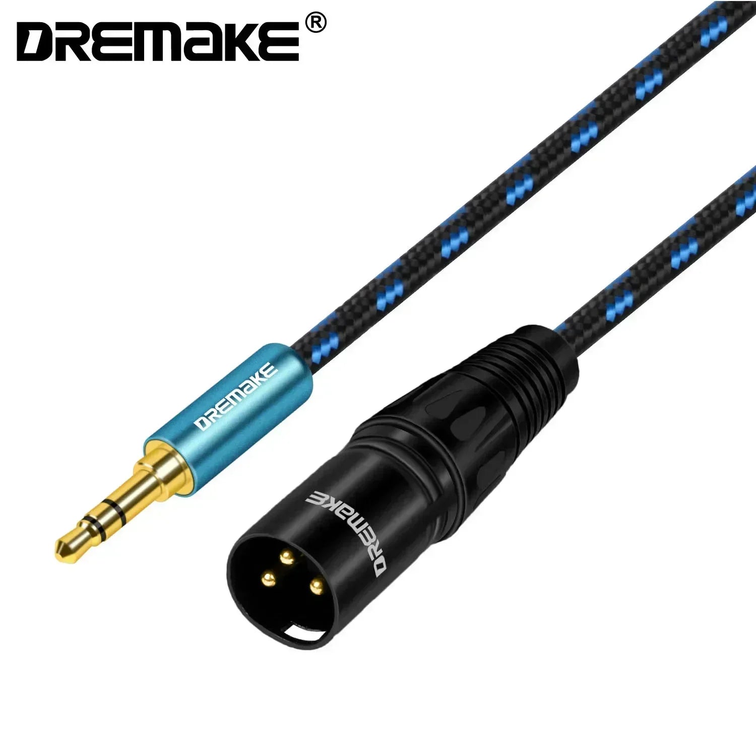 DREMAKE Aux 3,5 mm macho a XLR Cable de audio con enchufe macho de 3 pines XLR a 1/8 ''Mini Jack 3,5 mm Cable convertidor desequilibrado para altavoz