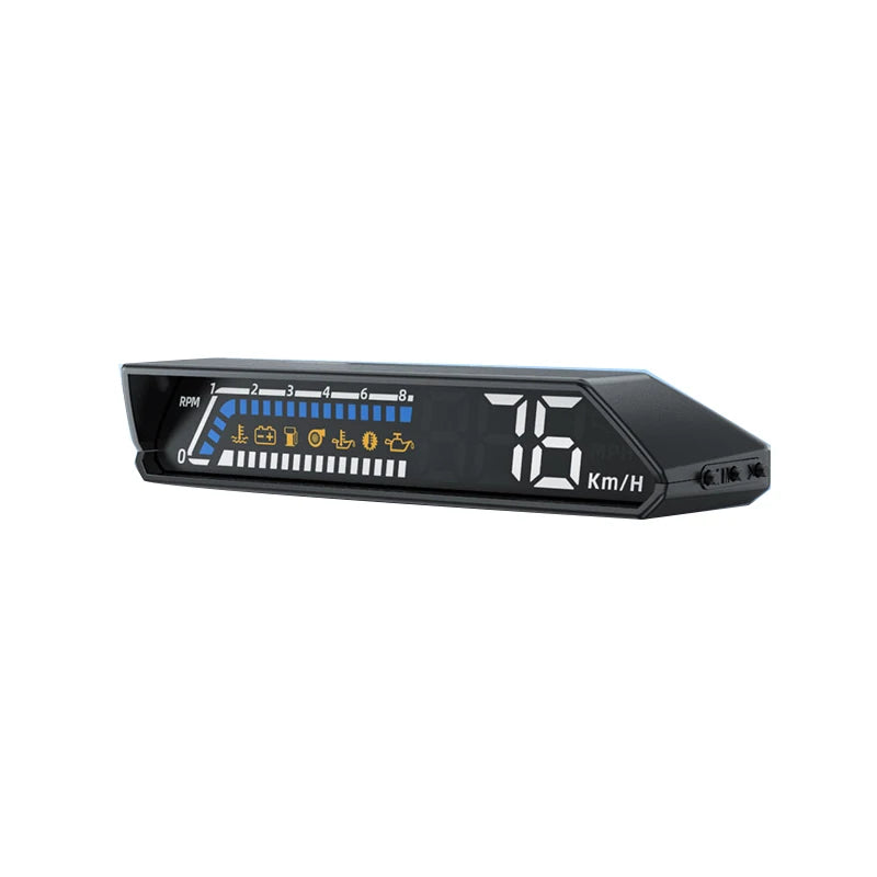 Velocímetro Digital de doble pantalla para coche, velocímetro de conducción HUD ODB, proyector de parabrisas, pantalla frontal de voltaje para vehículos de camión