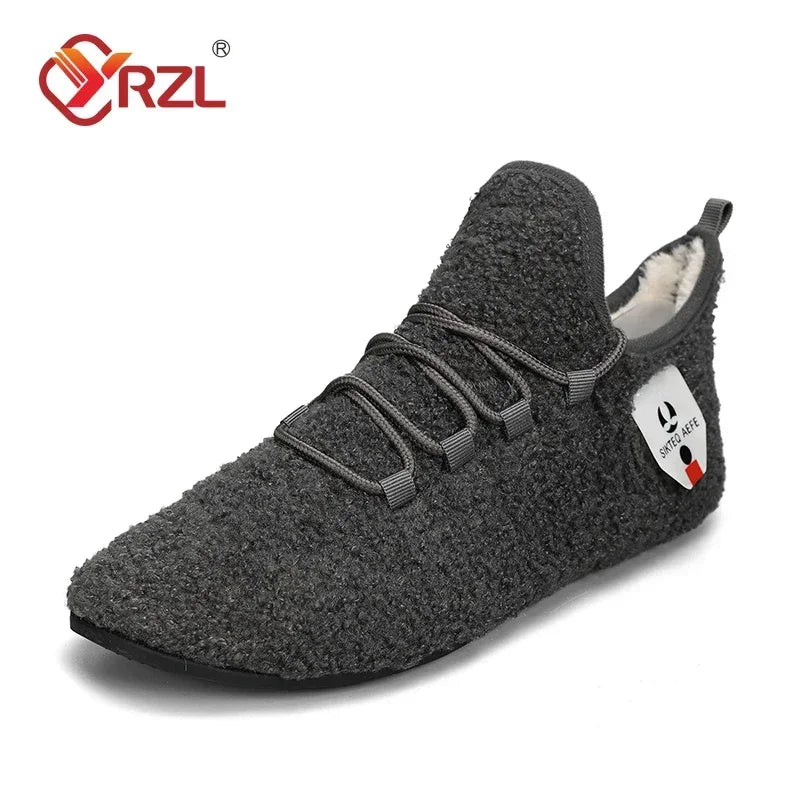 Zapatillas de Algodón con Cordones para Hombre YRZL Cálidas de Invierno