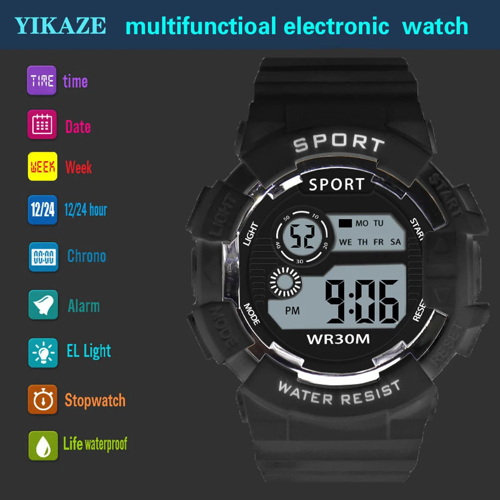 Relojes de moda para niños, reloj Digital deportivo luminoso resistente al agua, relojes con alarma, reloj electrónico inteligente para niños y niñas, regalo