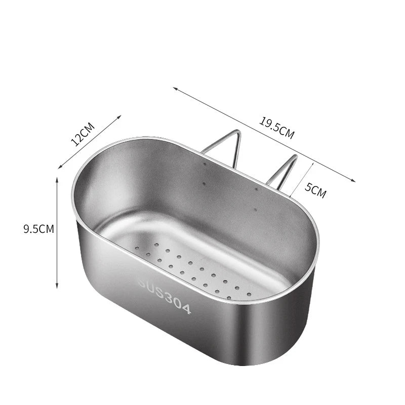 LMETJMA-colador de drenaje para fregadero de acero inoxidable, cesta de cocina, recogedor de alimentos, colador de frutas y verduras para filtro de residuos de cocina JT243