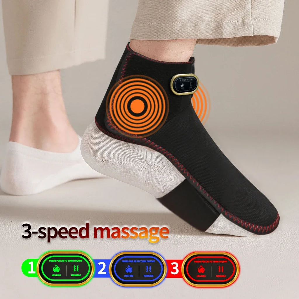 Almohadilla Térmica Inalámbrica para Tobillo, Masajeador Eléctrico con Vibración, Envoltura Térmica Recargable para Pies, Manos y Muñecas, Soporte Térmico para Muñeca y Tobillo
