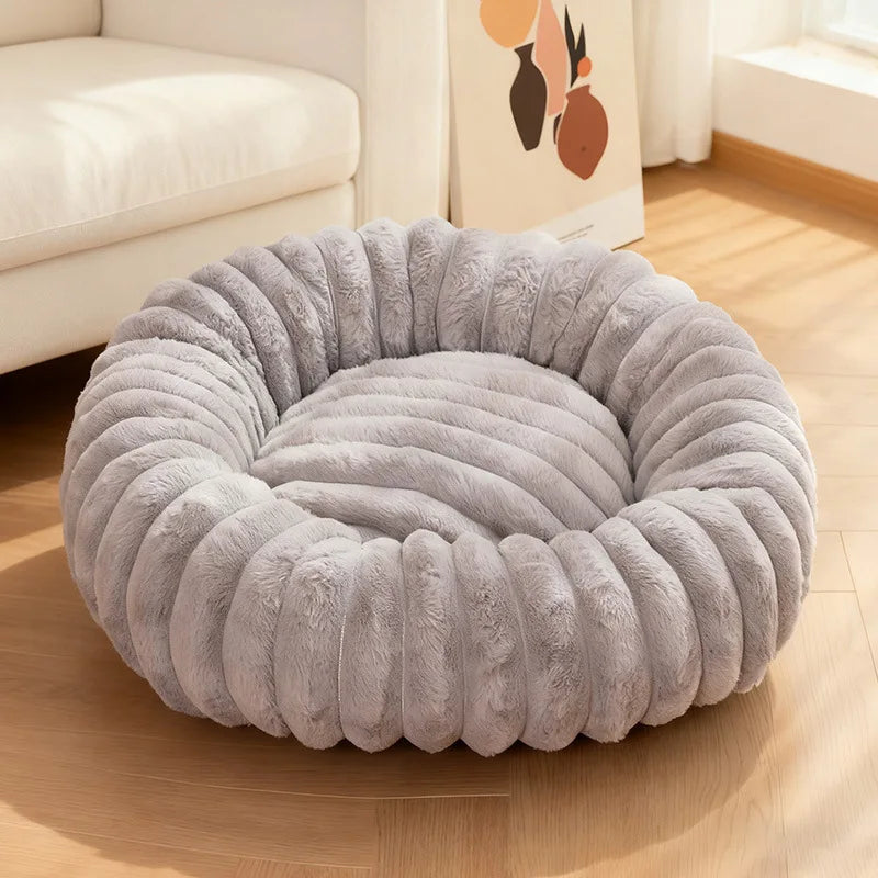Cama Donut para Gatos y Perros Pequeños con Felpa Suave