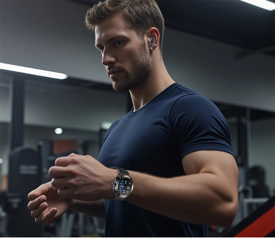 Reloj Inteligente 2 en 1 con Auriculares NFC para Hombre