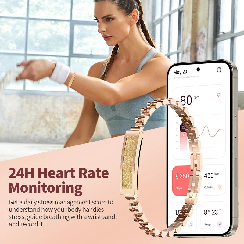 Pulsera inteligente LIGE para mujer con Bluetooth y monitoreo de salud