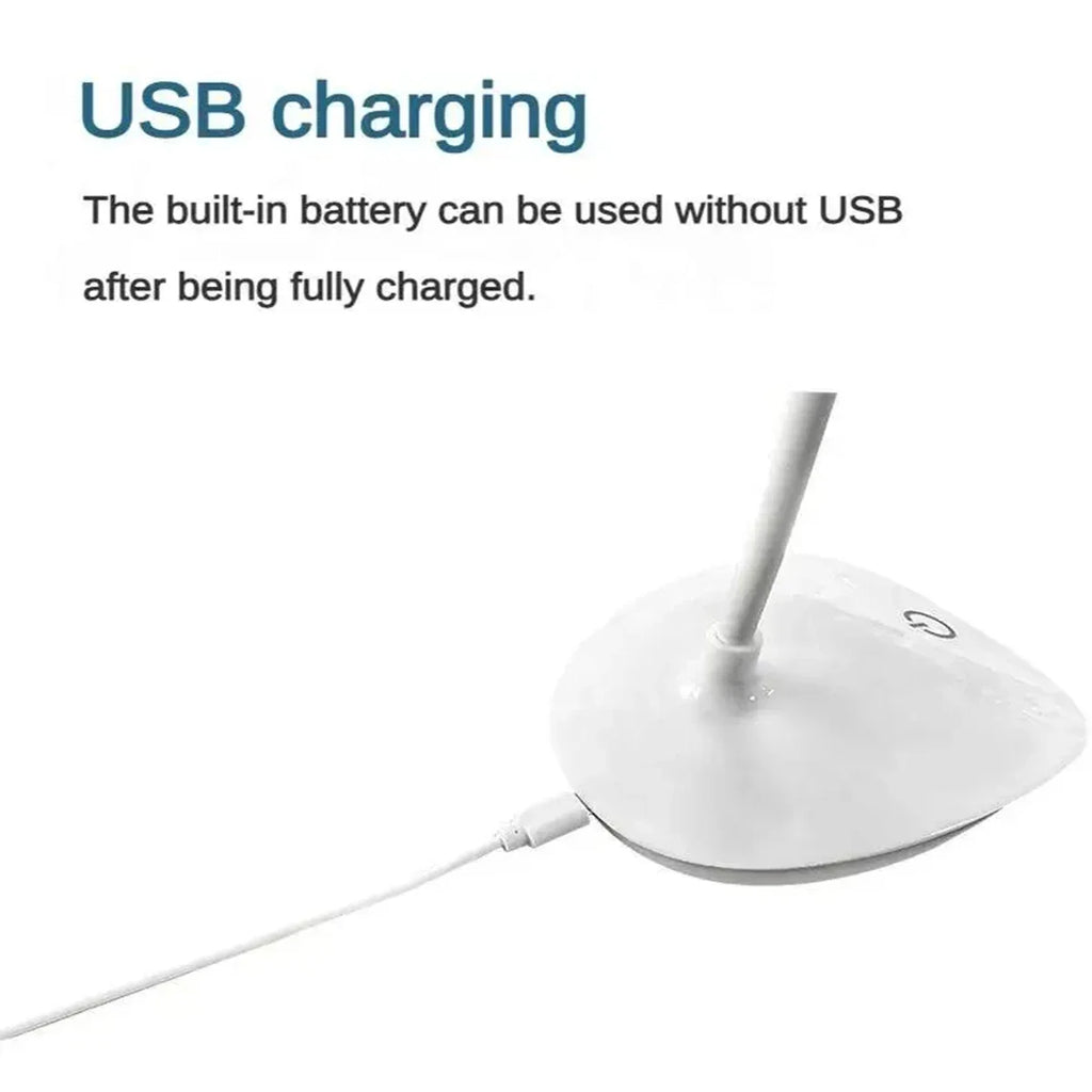 Lámpara LED de escritorio de lectura, lámpara de escritorio portátil, luz de mesa con carga USB, atenuación táctil, aprendizaje de protección ocular, iluminación de habitación y oficina