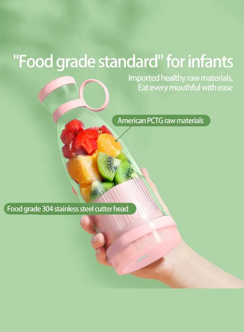 Taza exprimidora eléctrica, licuadora de 6 hojas, máquina para batidos, herramienta portátil USB para mezclar leche y fruta, Mini licuadora de jugo fresco
