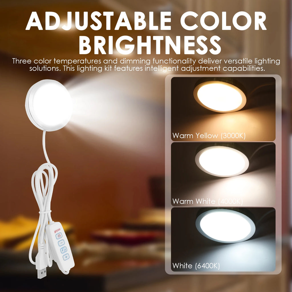 Kit de Lámparas LED de 3/5/10 Piezas, 3 Colores, Alimentación USB de 5V, Luz Cálida de 3000k-6400k, Brillo Ajustable, Lámpara para Espacio de Impresión 3D para Cabina