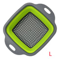 LMETJMA-colador plegable cuadrado de silicona para cocina, colador plegable para alimentos, verduras, frutas, escurridor JT39