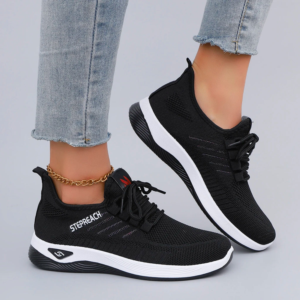 Primavera y otoño nuevos zapatos deportivos informales con cordones para mujer, cómodos, transpirables, ligeros y resistentes al desgaste