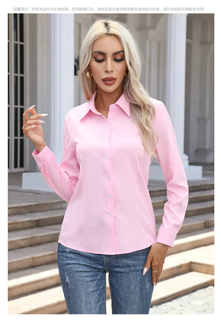 Blusa Elegante de Gasa con Botones para Mujer
