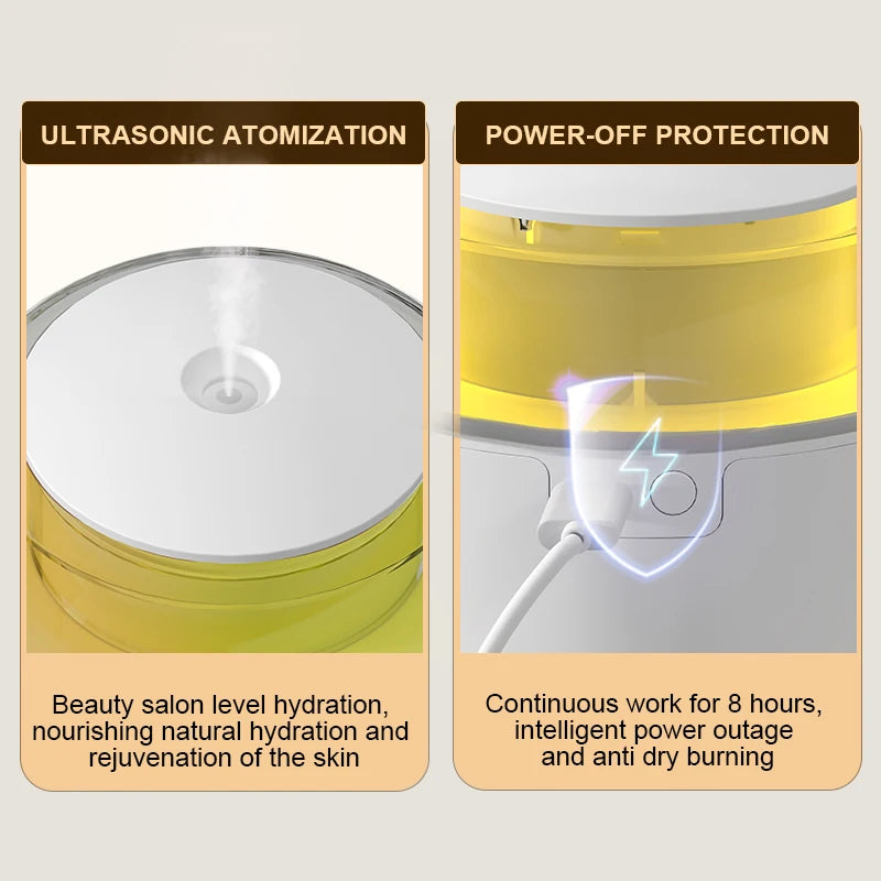 Humidificador ultrasónico USB de 1200 ml con aromaterapia y luz LED de colores