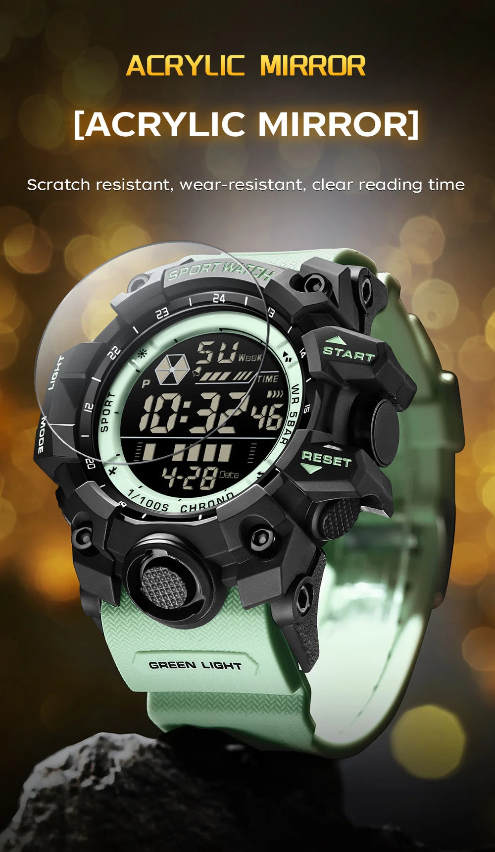 Reloj Digital LED Deportivo SANDA para Hombre, Estilo Militar, Resistente al Agua
