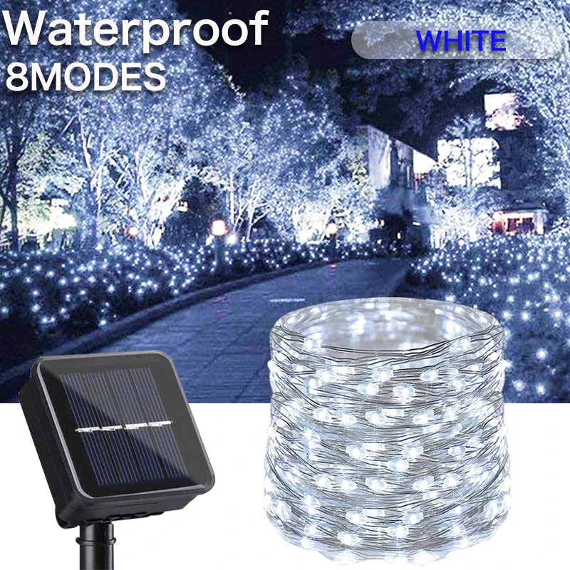 Guirnalda de Luces Solares 1000 LED para Jardín y Fiestas