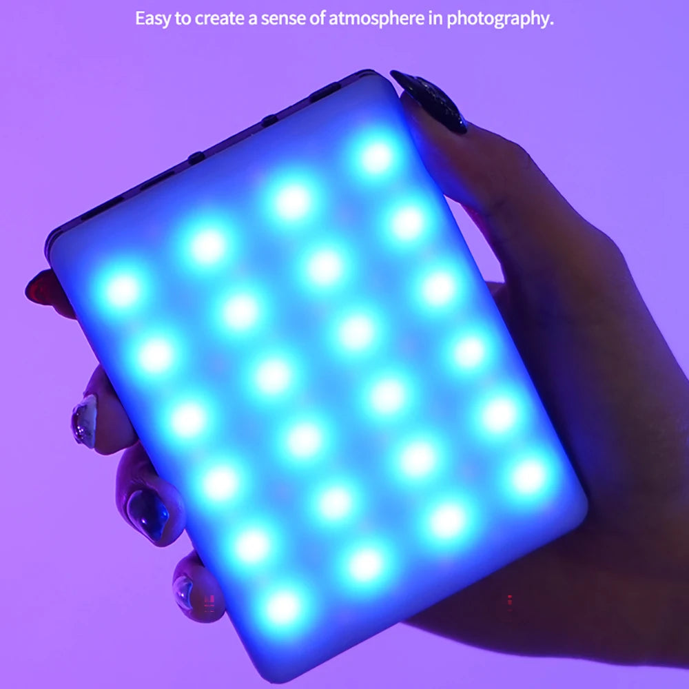Mini luz de relleno RGB LED de bolsillo recto, iluminación para fotografía y vídeo, Clip Vlog en vivo para teléfono, iPhone, iPad, cámara portátil