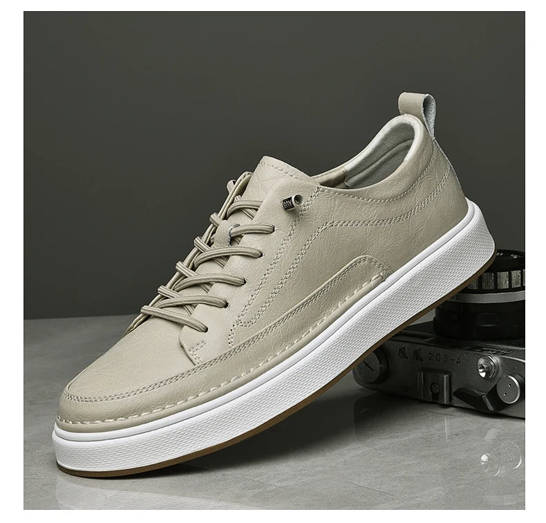 Zapatos de cuero genuino para hombre de marca, cómodas plantillas de suela blanda, zapatos Oxford informales para hombre, calzado deportivo para exteriores