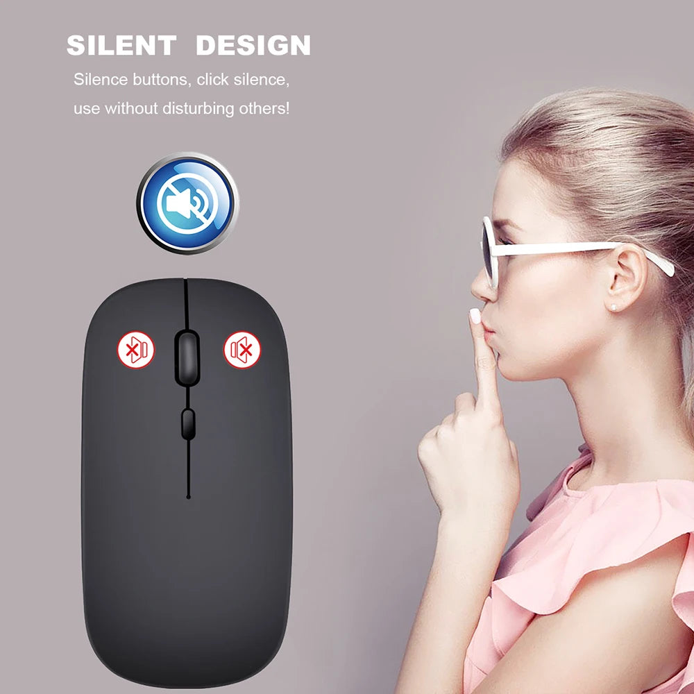 Ratón inalámbrico delgado, ratón óptico de 2,4 GHz, 1600DPI, ratón silencioso para Gamer, ratón de diseño ergonómico con receptor USB para PC y portátil