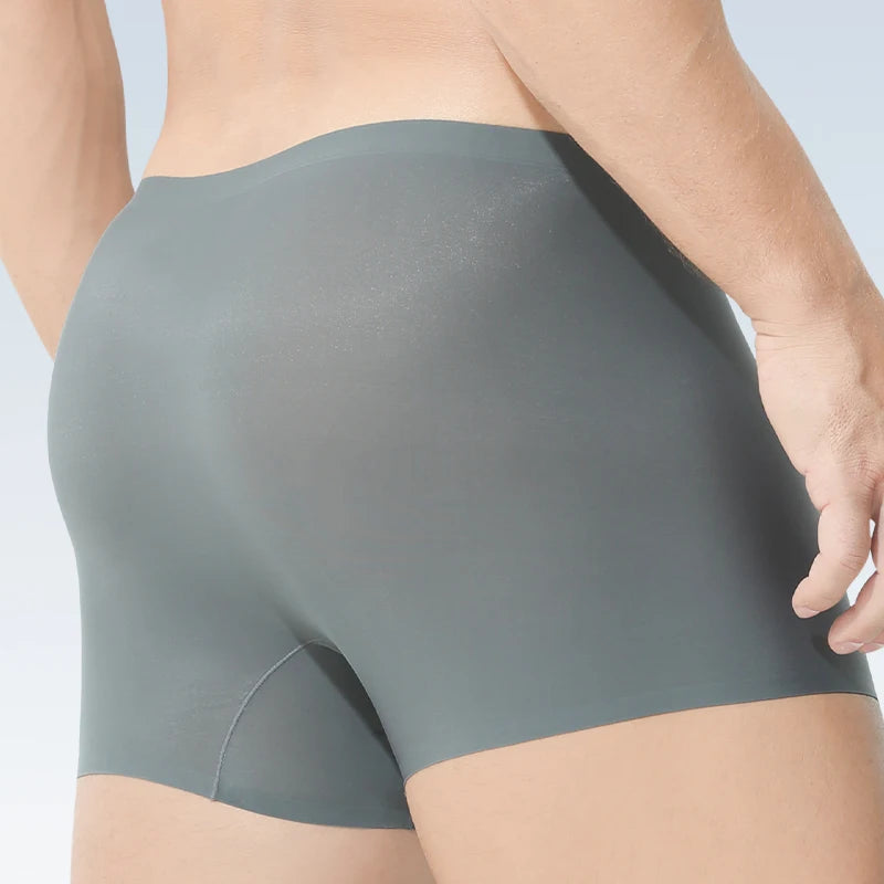 Ropa interior para hombre, venta al por mayor, boxers sin costuras de seda helada, antibacterianos, transpirables, deportivos, finos y cómodos de verano