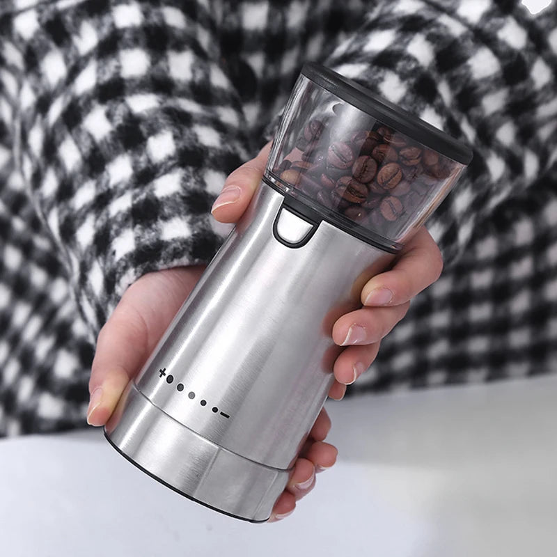 Molinillo de granos de café eléctrico recargable por USB, máquina de molino de café Manual de acero inoxidable, molinillos de granos, accesorios de cocina