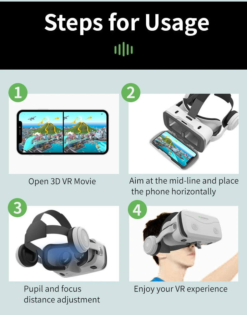 Gafas de realidad Virtual VR, dispositivos de auriculares 3D, lentes para casco Viar, inteligentes para teléfonos inteligentes, auriculares para teléfono móvil Realidade