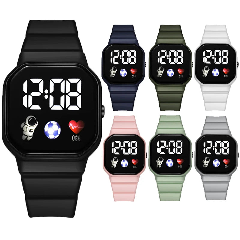 Reloj Digital LED Deportivo para Niños Resistente al Agua