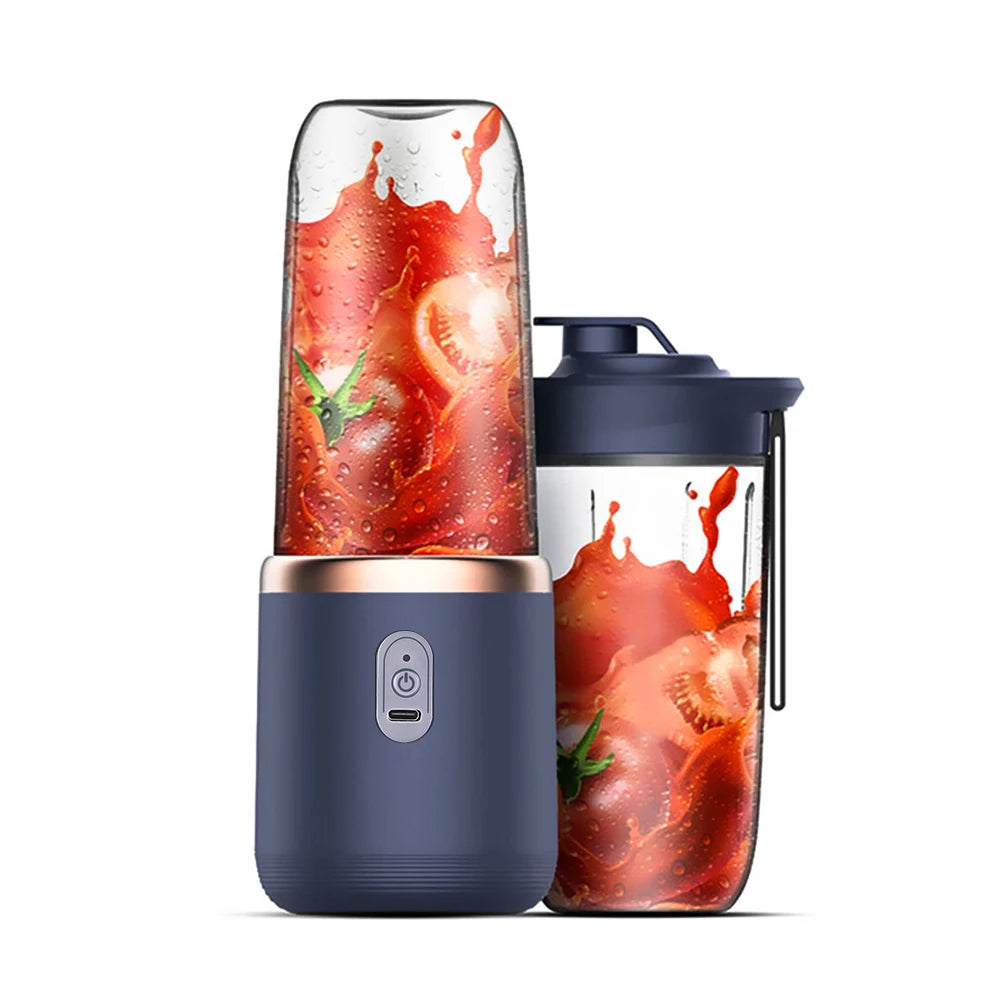 Licuadora Portátil USB 6 Cuchillas con 2 Vasos de Viaje 400ml