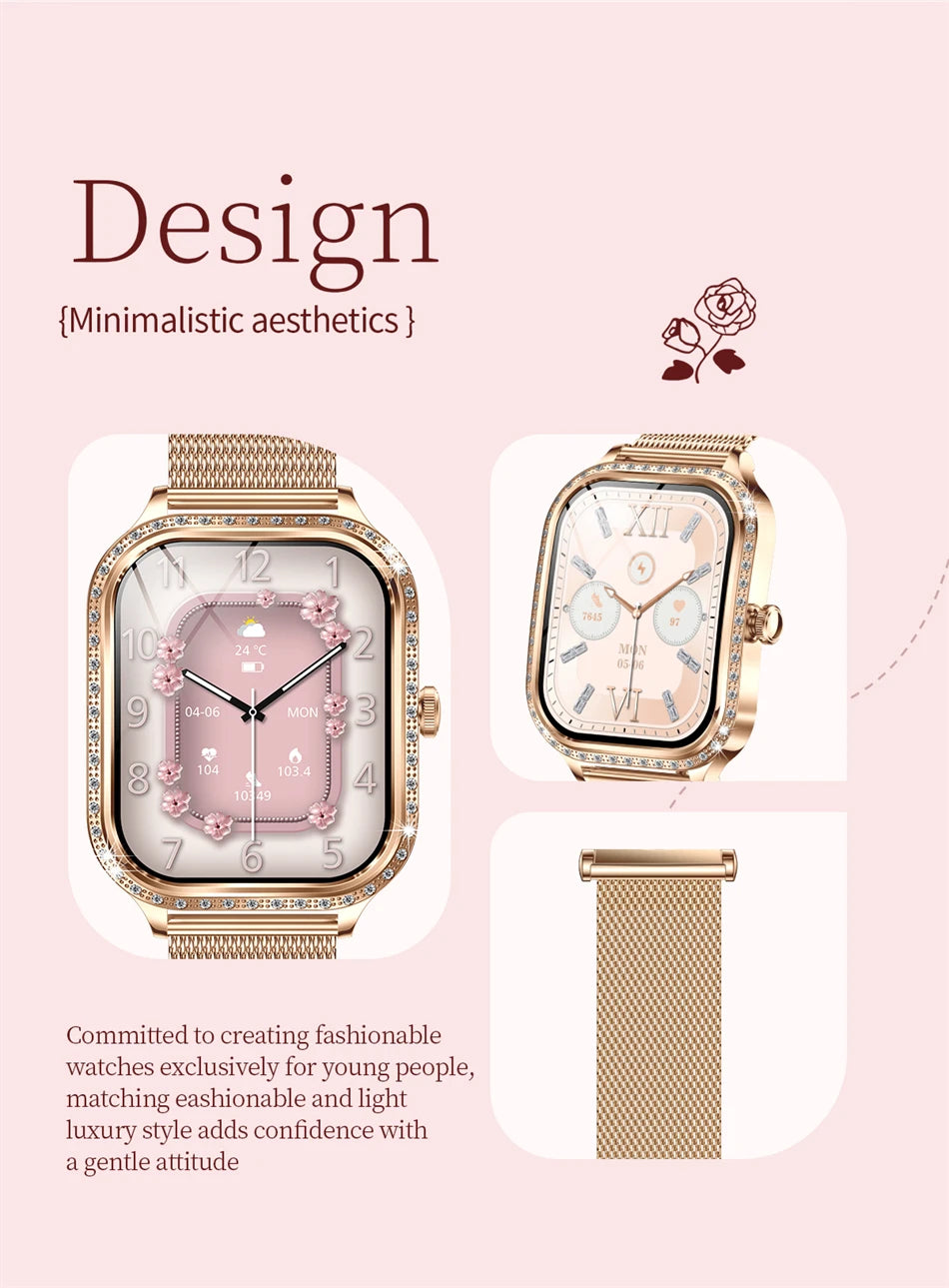 Reloj Inteligente Mujer HD 1.75 Fitness Bluetooth