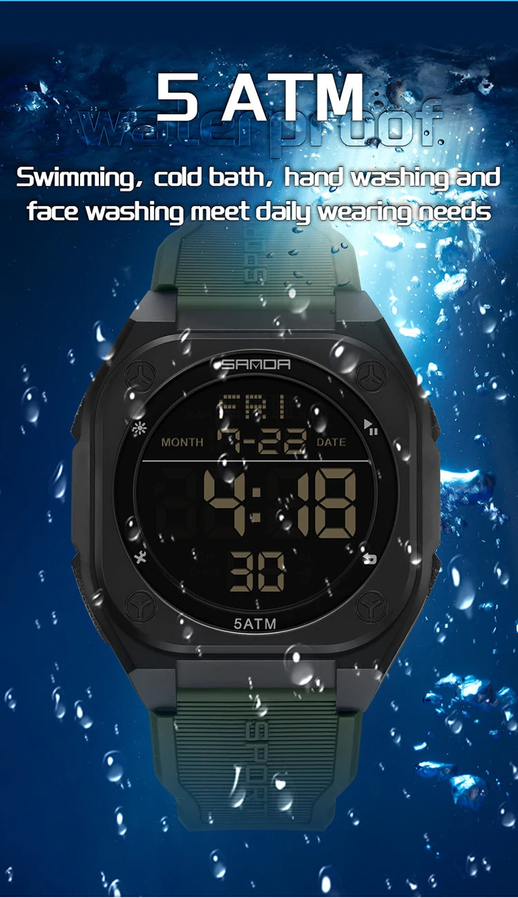 Reloj Digital SANDA 6272 para Estudiantes, Luminoso y Resistente al Agua