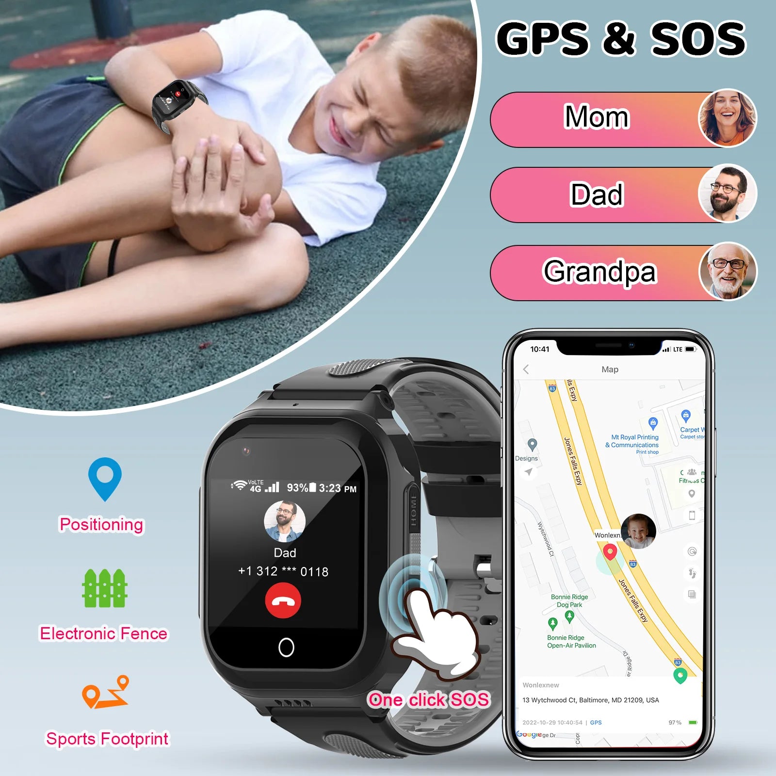 Wonlex KT24S Reloj Inteligente Niños GPS 4G