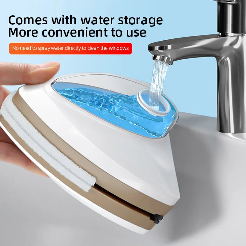 Nueva herramienta magnética de limpieza de ventanas de vidrio, limpiaparabrisas de doble capa con descarga de agua, limpiador de ventanas especial para el hogar