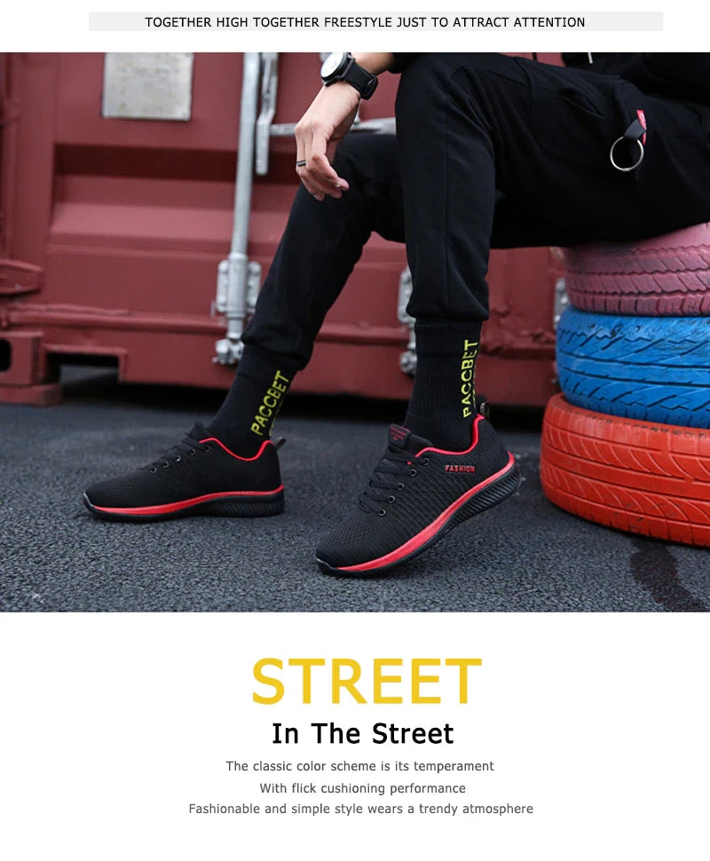 YRZL Zapatillas de deporte para hombre, zapatillas deportivas ligeras, zapatos informales transpirables de malla clásica, zapatos antideslizantes de moda para hombre