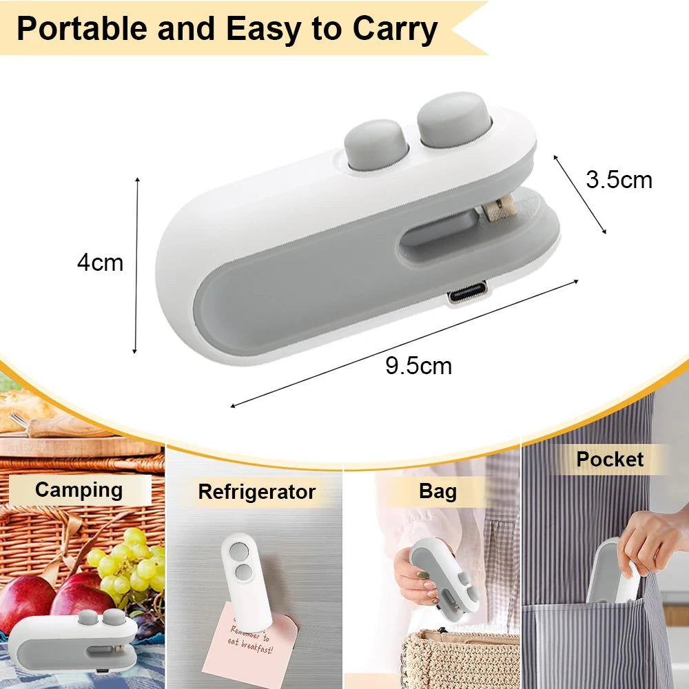 Mini selladora de bolsas recargable para conservar alimentos frescos