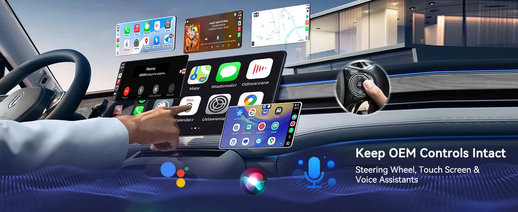 Adaptador CarPlay 2 en 1 (Tipo-C), adaptador inalámbrico CarPlay USB C / Android Auto USB C para convertir de cableado a inalámbrico, Plug & Play