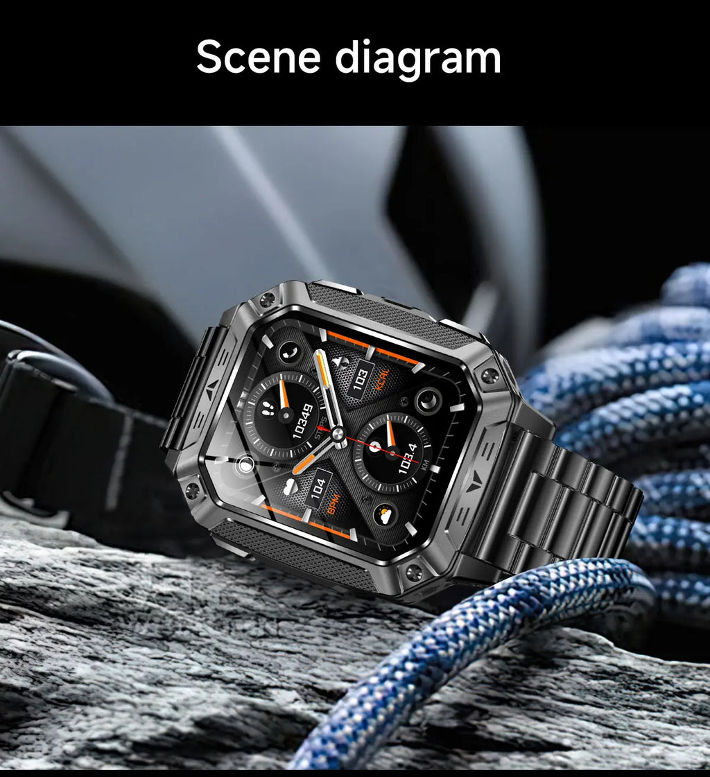 Nuevo Reloj Inteligente Militar TANK Ultra PRO 2026 para Hombre, Batería Grande de 1400mAh, Linterna, GPS, Resistente al Agua 10ATM, Llamadas Bluetooth, Reloj Deportivo Inteligente