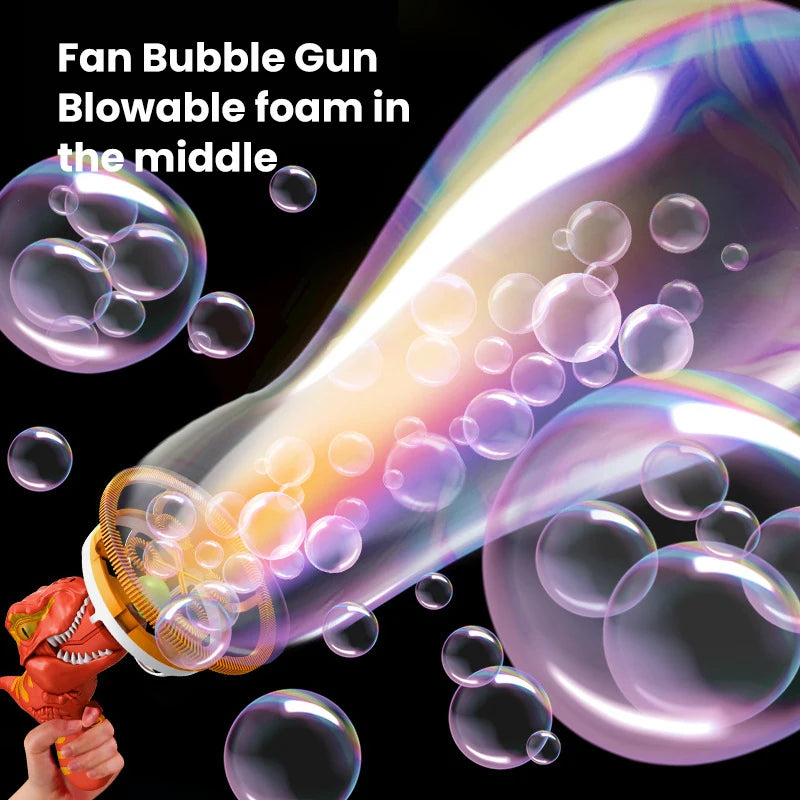 Pistola de Burbujas Automática Dinosaurio para Niños Exterior