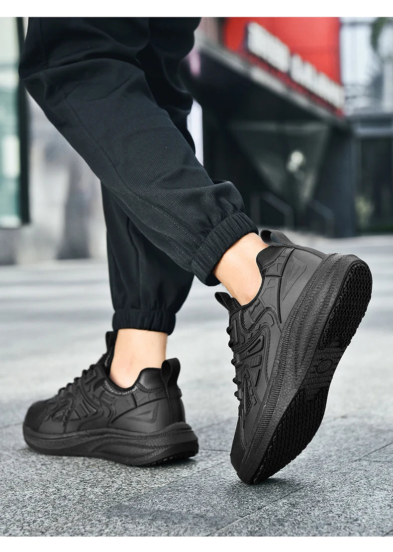 Zapatos de Chef de Hotel para las cuatro estaciones, transpirables, ligeros, antideslizantes, impermeables, a prueba de aceite, zapatos de trabajo de cocina, calzado deportivo informal para exteriores para hombre