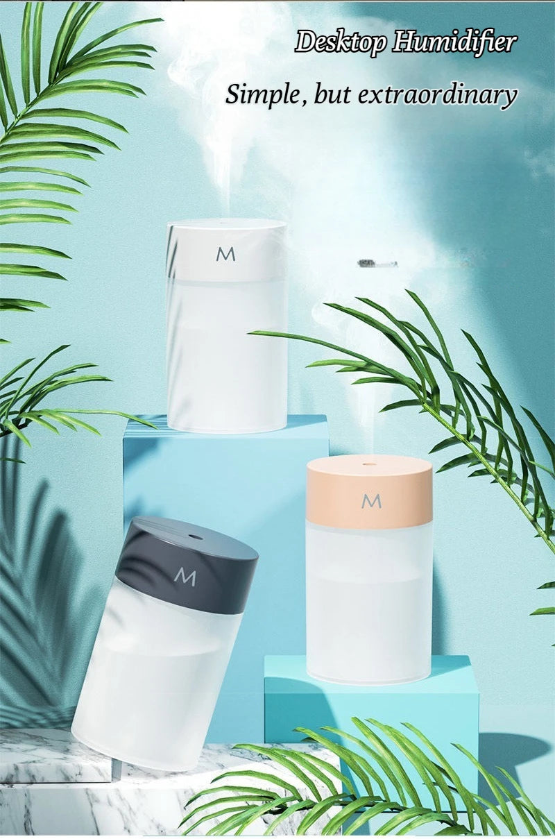 Mini humidificador de aire de 180ML, difusor de aroma eléctrico USB, purificador de aceites esenciales, generador de niebla de aromaterapia, luces para coche, hogar y dormitorio