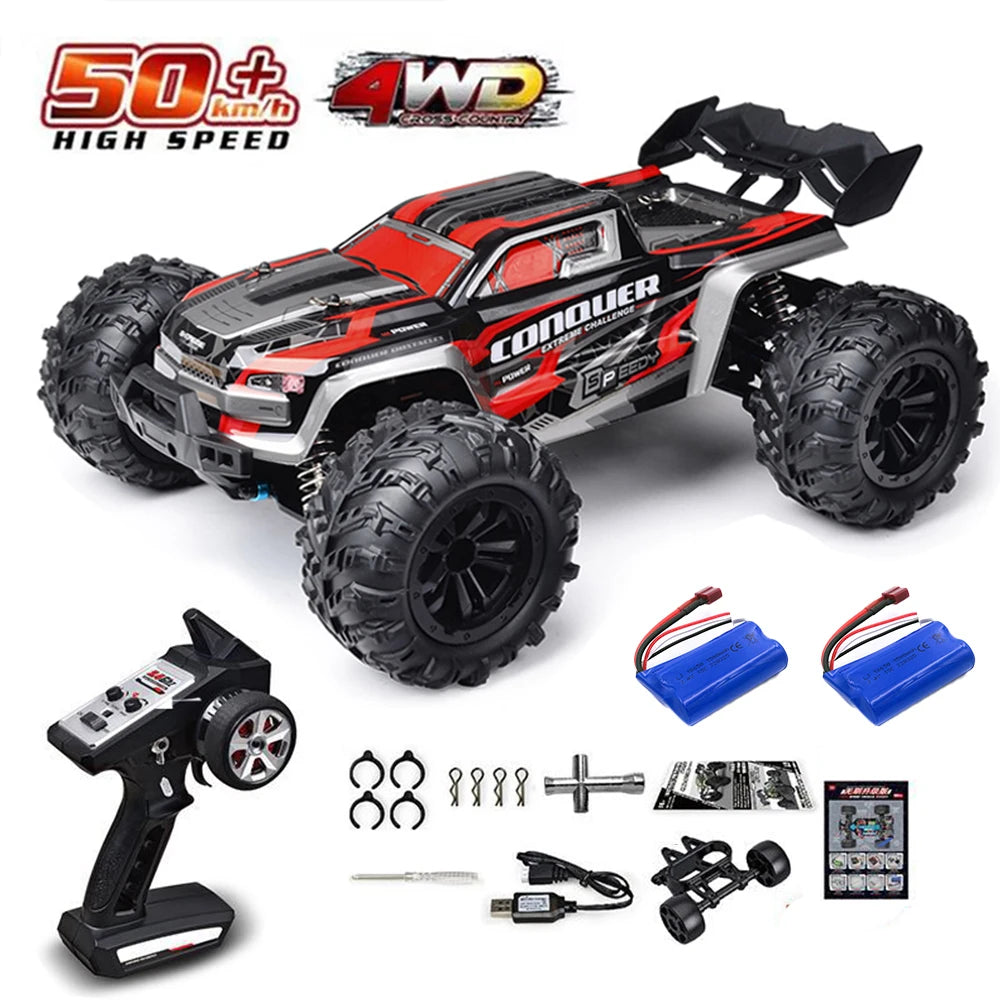 Coche teledirigido 1:16 75 KM/H o 50 KM/H 4WD con coches de Control remoto LED camión monstruo de deriva de alta velocidad para niños Vs Wltoys 144001   Juguetes